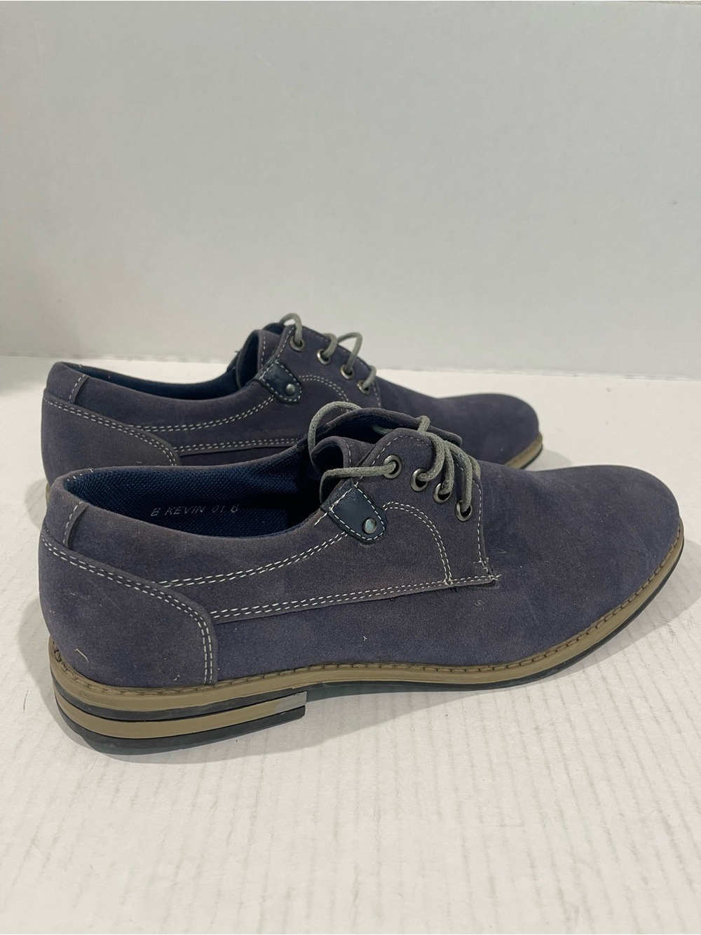 Men's Royal Shoes Casual Faux Suede Lace-Up Shoes Dark Navy Size 8 US!